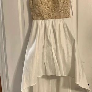 Ivory/Gold B. Darlin Hi Low Dress Size 5/6